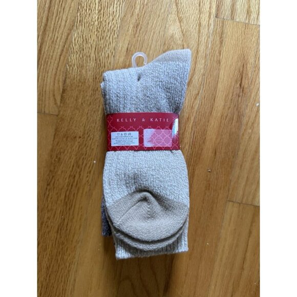 Kelly & Katie 2 Pack Boot Socks Gray/Tan Super Soft One Size NWT - Picture 2 of 4